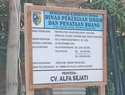 Proyek Jalan Bulusari Kalisari di Sayung Jadi Sorotan, Ada Dugaan Ketidaksesuaian Pelaksanaan