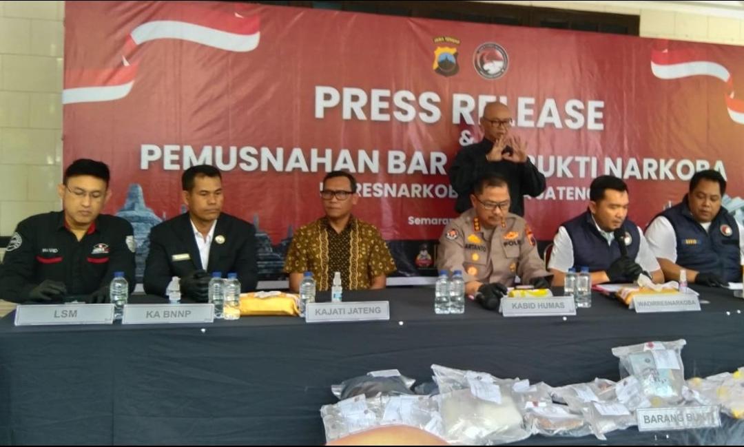 Polda Jateng Gagalkan Peredaran 1,54 Kilogram Sabu, 554 Tersangka Diamankan