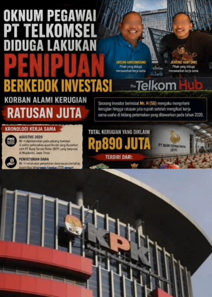 Media Desak KPK Turun Tangan Terkait Dugaan Penipuan Berkedok Investasi yang Dilakukan Dua Pejabat Telkomsel
